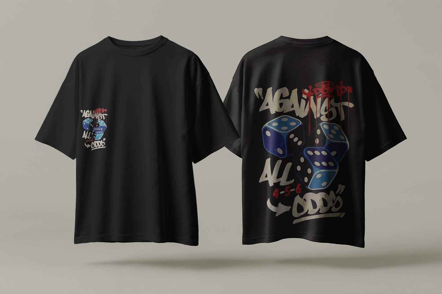 Against All Odds Oversized Tee – 240 GSM French Terry Cotton | Urban Graffiti Streetwear