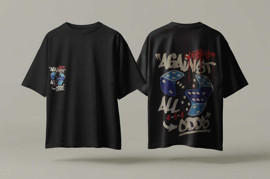 Against All Odds Oversized Tee – 240 GSM French Terry Cotton | Urban Graffiti Streetwear